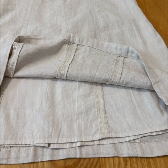 Abercrombie & Fitch A&F High Neck Linen Blend Cutout Back Mini Dress NWT Beige - Picture 12 of 14